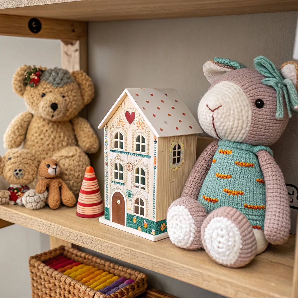 Display of an assortment of handmade toys